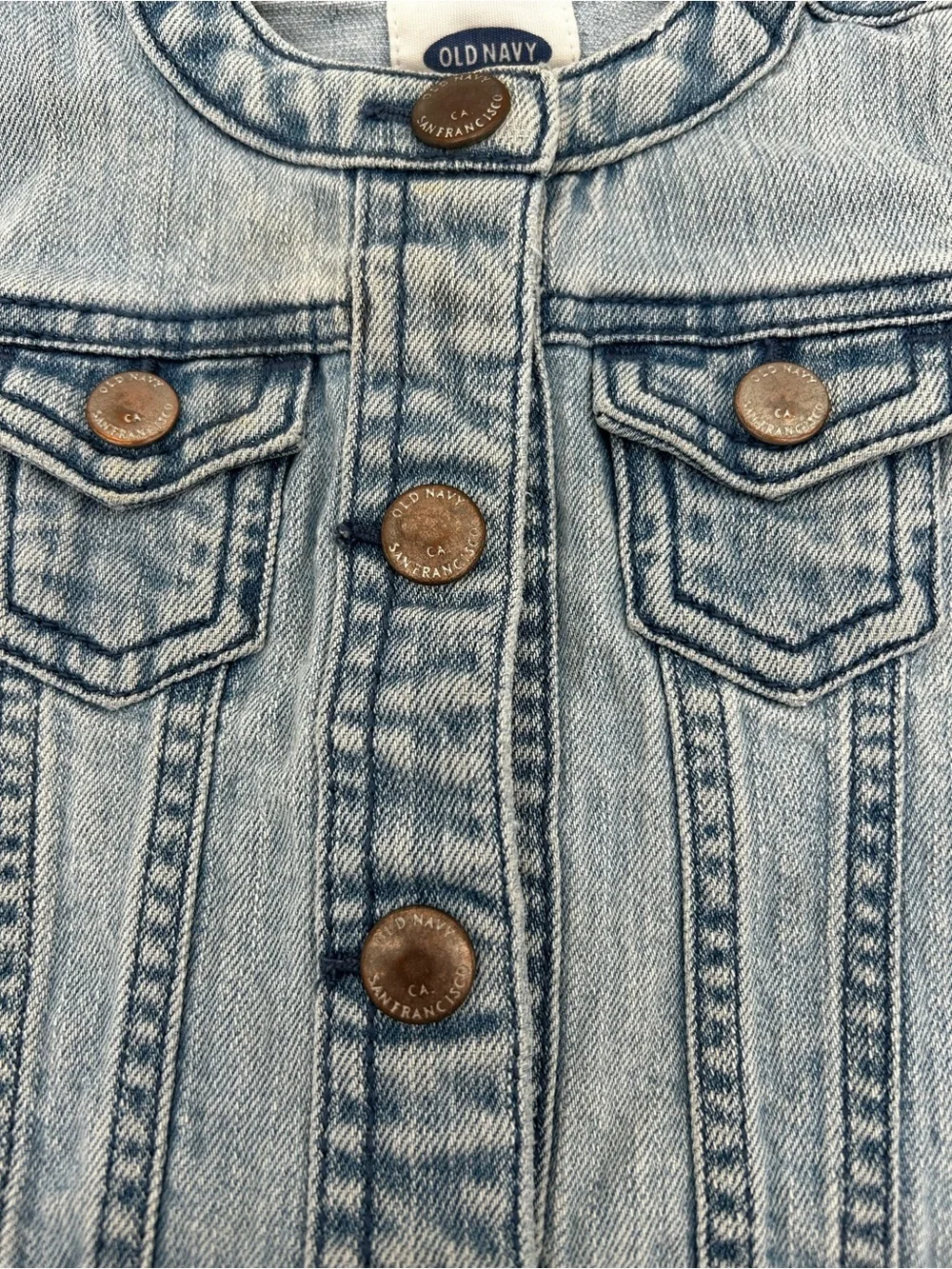 Old Navy Faded Light Blue Denim Jacket for Kids Size